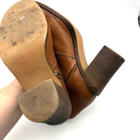 Madewell The Ollie Boot Cognac Pebble Leather Brown 8 - Picture 13 of 14